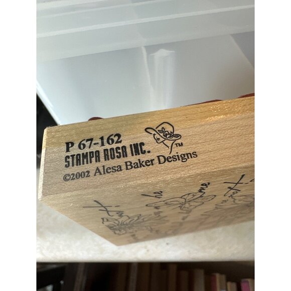 Floral Rubber Stamp Block By Stampa Rosa Inc. Daisy & Butterfly - Picture 2 of 3